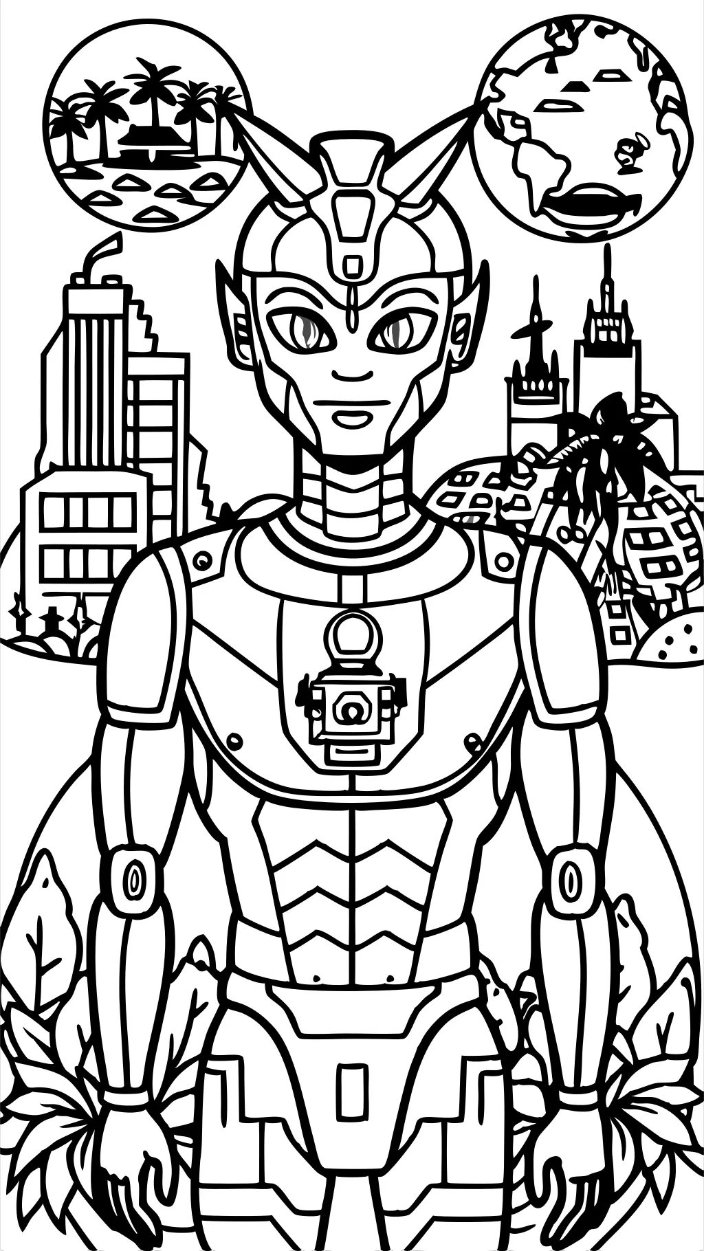 Cyborg Pages para colorear